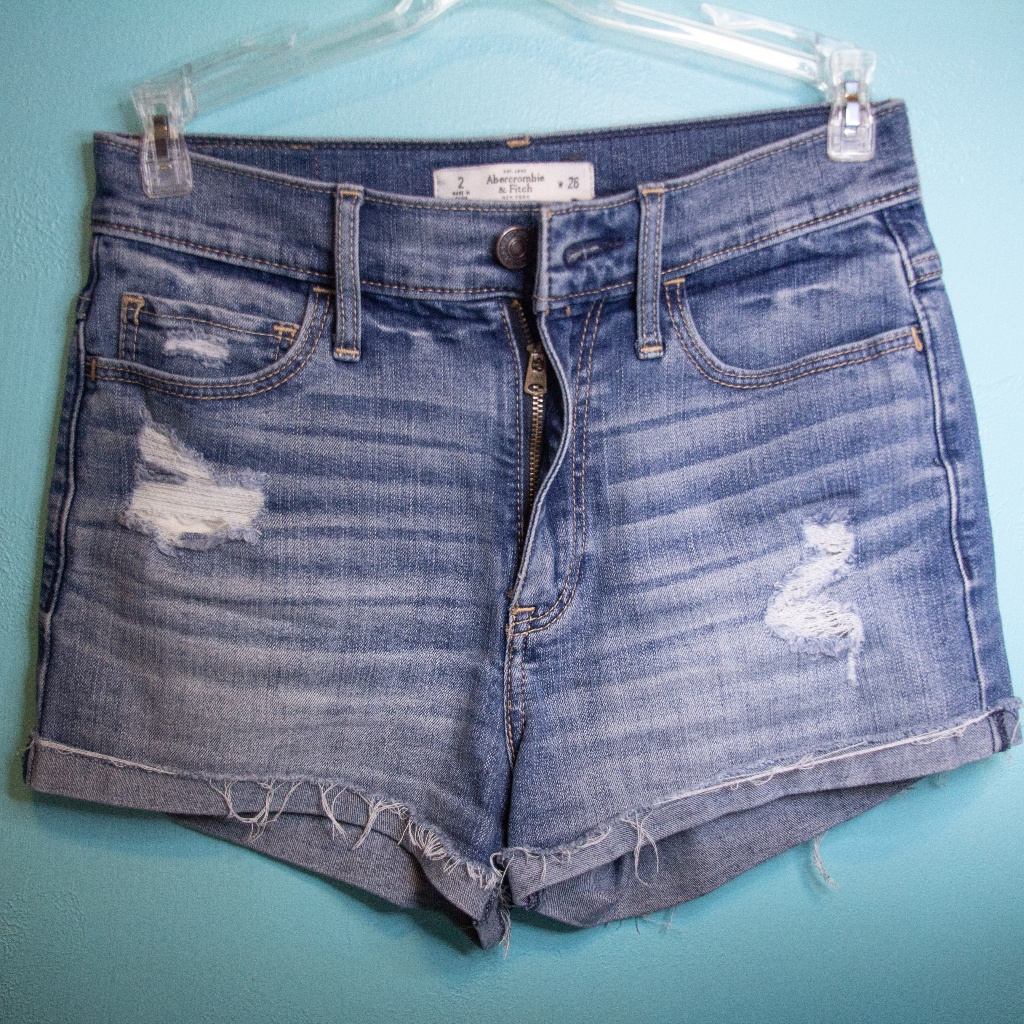 Abercrombie High Waisted Jean Shorts